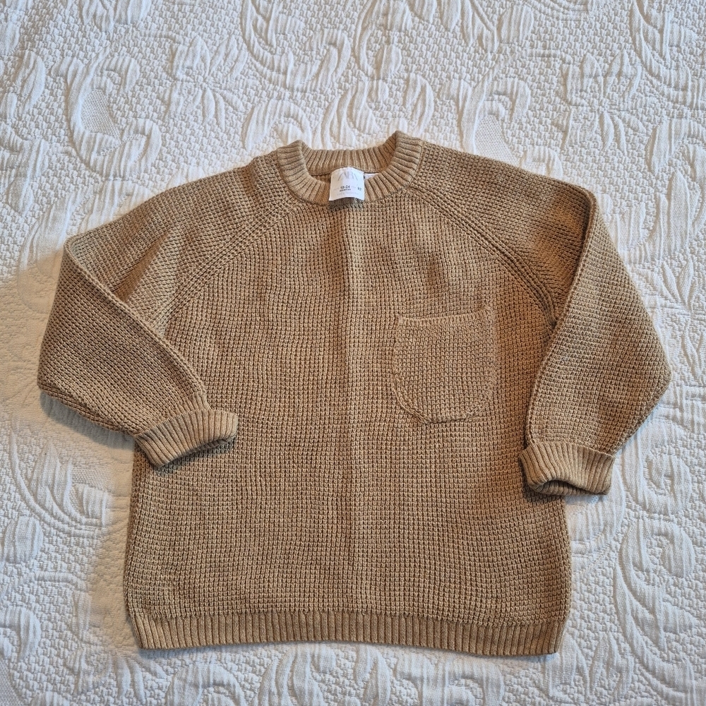 Zara boys or girls size 18-24 months knit pullover sweater EUC bronze shade